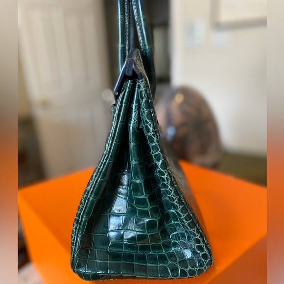 Hermes 30 Birkin in Green Crocodile - Picture 6 of 12